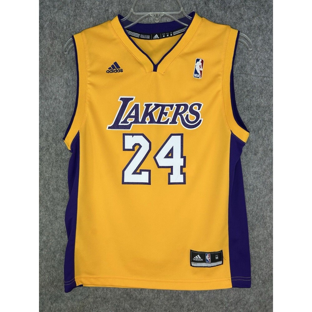 Adidas Kobe Bryant #24 Los Angeles Lakers Gold Basketball Jersey Youth Medium